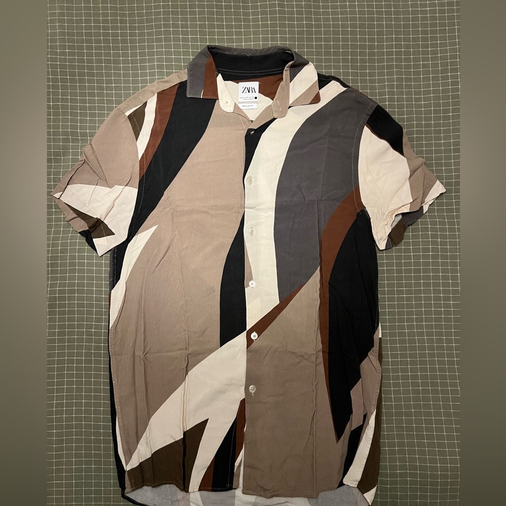 ZARA Abstract Pattern Silkweight Shirt Size M Men’s